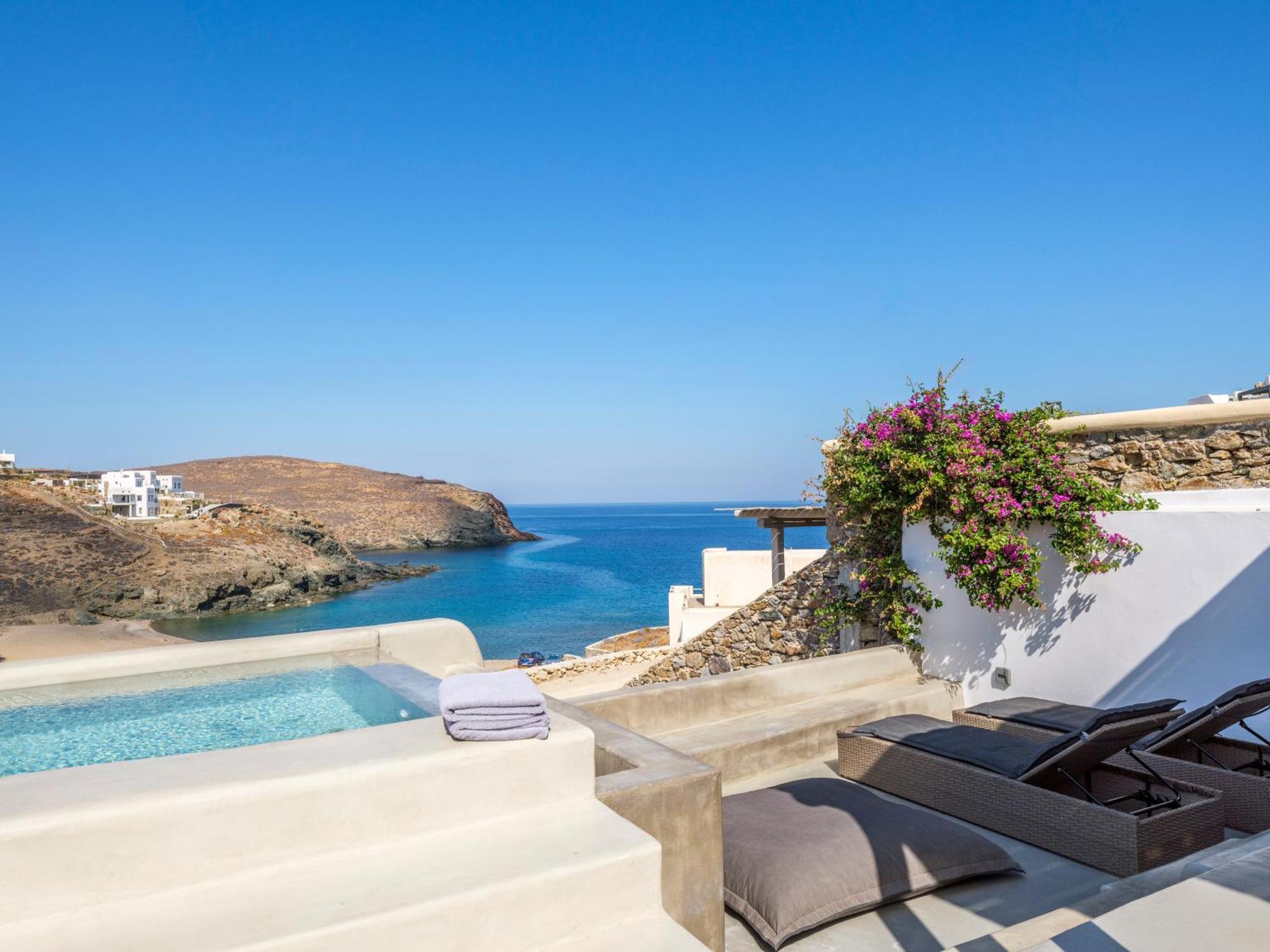 Sea Rock & Sky Private Mykonos Residence Merchia Beach Exterior foto
