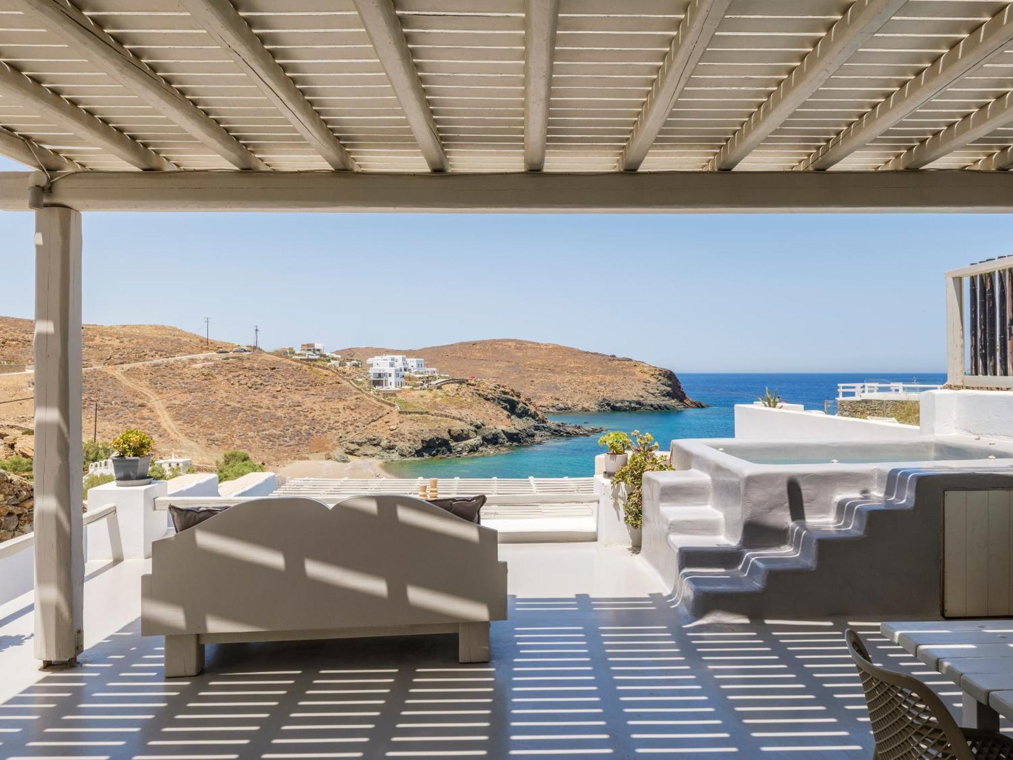Sea Rock & Sky Private Mykonos Residence Merchia Beach Exterior foto